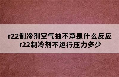 r22制冷剂空气抽不净是什么反应 r22制冷剂不运行压力多少